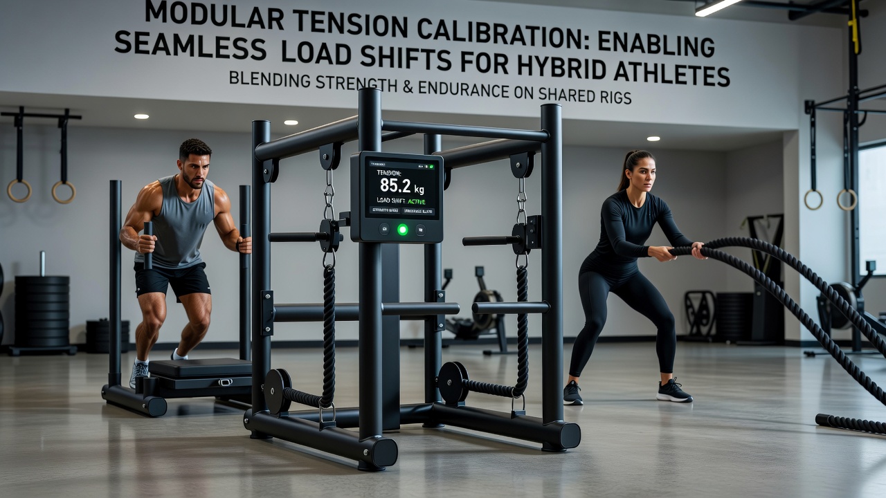 Hybrid training rig with modular tension calibration components for strength and endurance sessions